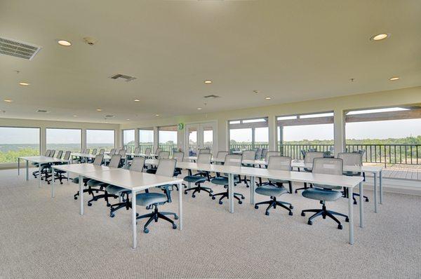 Expansive windows welcome natural lighting atop our three-story estate at Stonegate Center Hilltop, our women's-only treatment center.