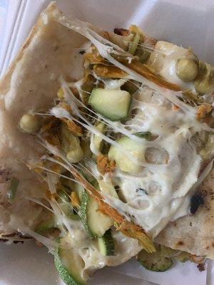 Inside zucchini quesadilla