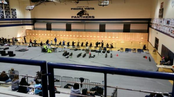 Gym being used for an ROTC competition