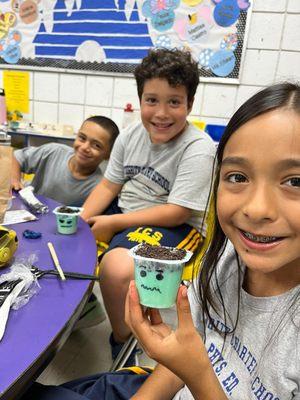 Club kids doing a STEAM activity