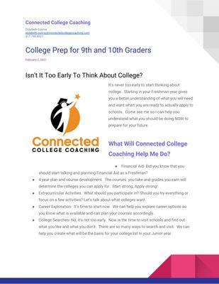 Connected College Coaching