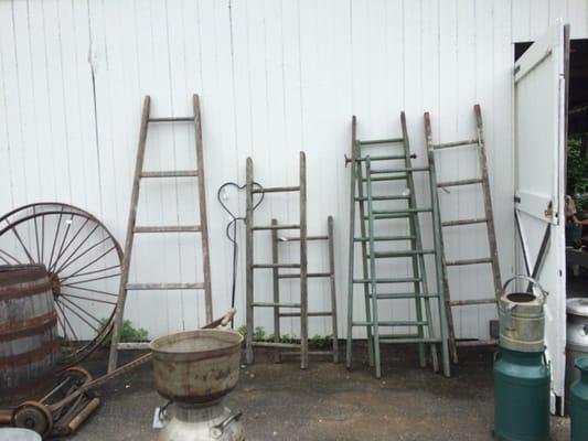 Got my barn ladder that I'm going to put in good use by hanging my blankets on it.