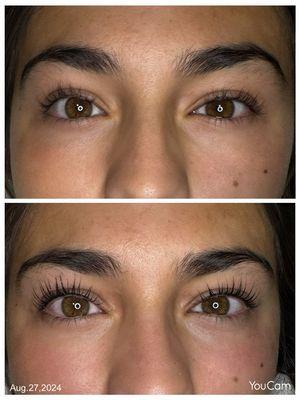 Eyelashes lift and tint