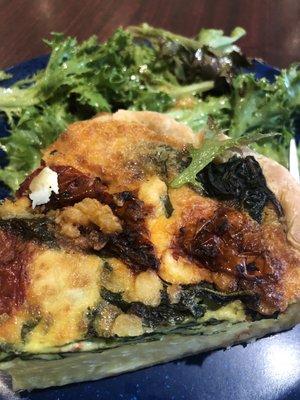 Quiche  Spinach with side green salad