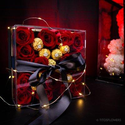 Rose Box with Ferrero Chocolates