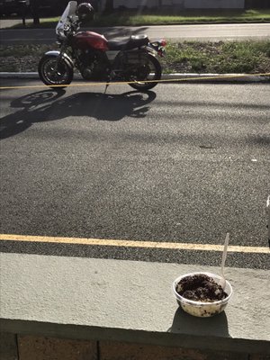 9/3/21 On the front porch of Wentworth's having a double scoop of their chocolate chip ice cream with chocolate sprinkles on top!