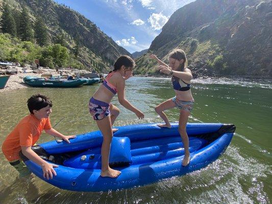 Children playing on the ducky