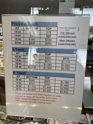 Price list