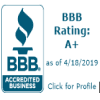 Better Business Accredited Business. A+ Rating