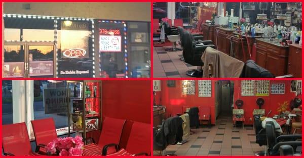 Inside look of tims barbershop and salon