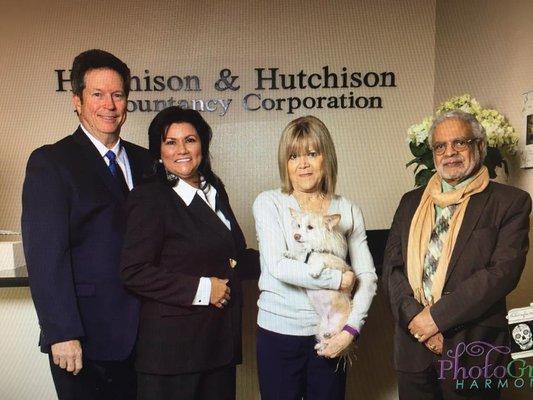 Meet our staff, David Hutchison, Gina Hutchison. Marcia Dumin (exec assistant), Victor, Enrolled Agent.