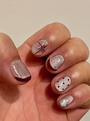 Valentines's/Lunar New Year nails!  Mercury created these without inspiration.