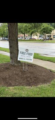 'Free food sign'