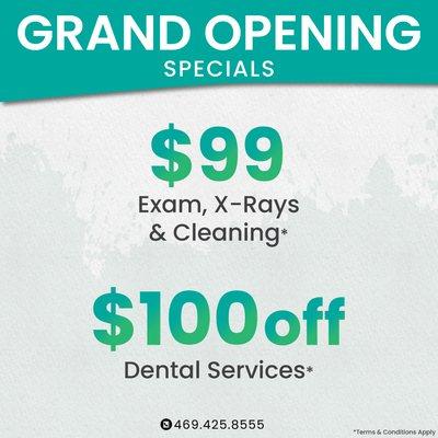 Grand Opening Specials