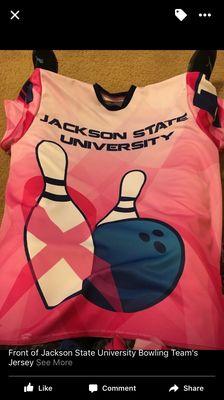 Bowling Jerseys for Jackson State women's bowling team (dye sublimation) Front