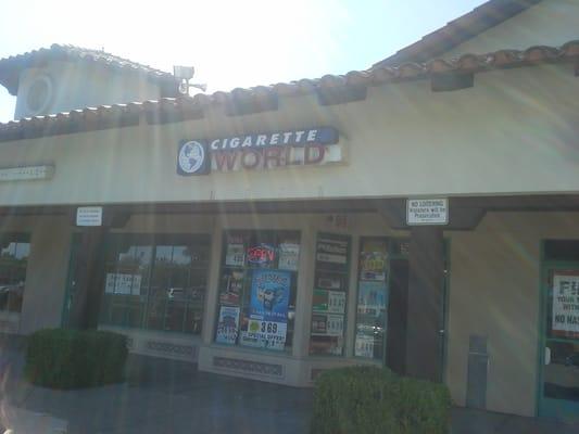 Cigarette World Store Front, Newark Market Place Shopping Center, Newark, CA.