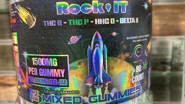 Rock It - Delta 8 - THC-B - THC-P - HHC-O - Gummies - 1500mg - 80 Counts Per Jar