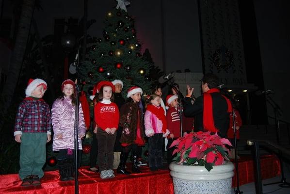 Musyca Children's Choir performs at the Tree Lighting in Burbank