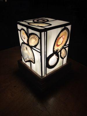 We have an exclusive line of stained glass and agate lamps made here in the studio. The perfect gift for that someone who has everything.