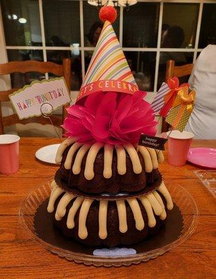 Nothing Bundt Cakes 2 tiered Chocolate Chocolate Chip bundt cake