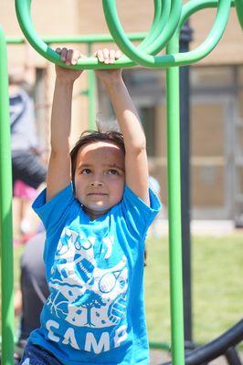 Monkey-bars provide plenty of outdoor fun.