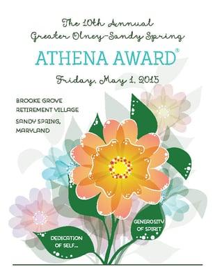 Cover of ATHENA Award program booklet, May 2015