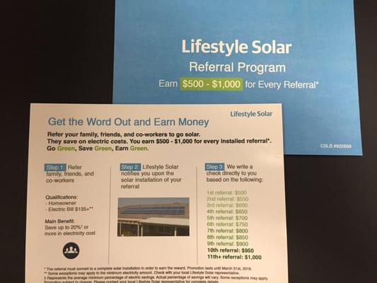 Lifestyle Solar Referral Program