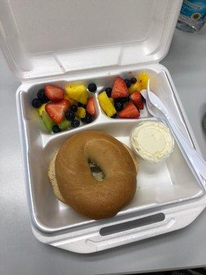 I paid $8 for a plain bagel & a sprinkle of fruit. The side of fruit is almost $4 alone... for basically no fruit. Feeling ripped off