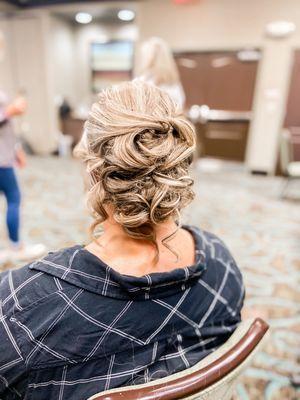 A textured updo