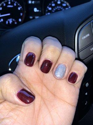 I loved my gel nails the lady did an awesome job and very friendly staff I highly recommend, price are great  give it a 10 plus