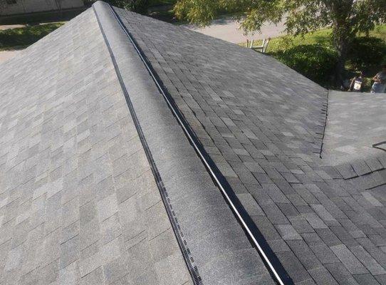 New roofing with ridge venting.