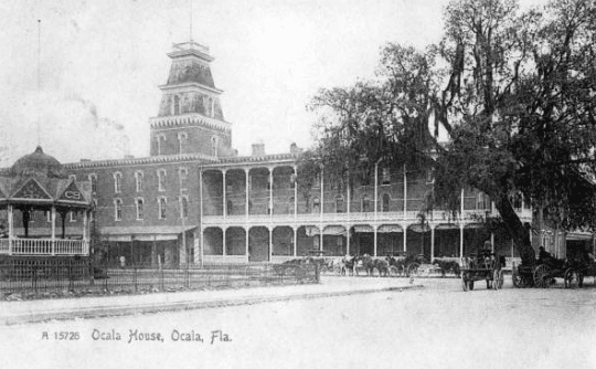 The Ocala House hotel was purchased and refurbished  by railroad tycoon Henry Plant in 1895. He bought the hotel at auction and fixed it up.