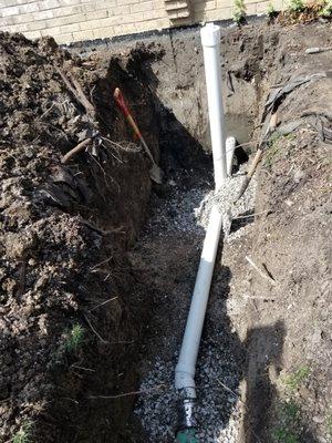 New pipe, picture taken prior to adding more stones. Waiting for the town to approve his work.