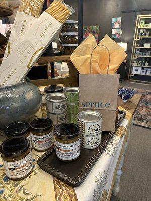 We carry Bella Cucina food products, Terrapin Ridge, specialty salts