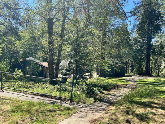 Walkway by cabins