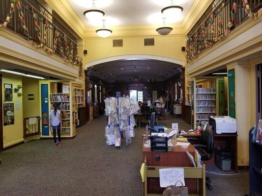 Inside the kiddie library.