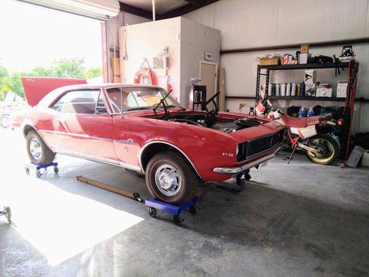 67 CAMARO IN FOR ENGINE, TRANSMISSION, SUPSENSION, BRAKES!