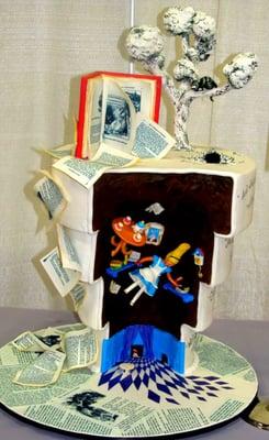 Cake entry in their Alice in Wonderland themed contest - The winning entry!