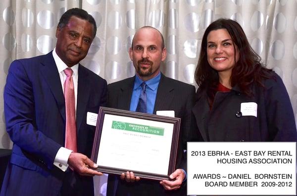 Daniel Bornstein, EBRHA Board Member recognition, 2014