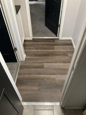 Love these transitions and the color of the vinyl flooring