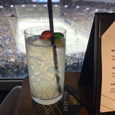 Tom Collins with Gummy Garnish