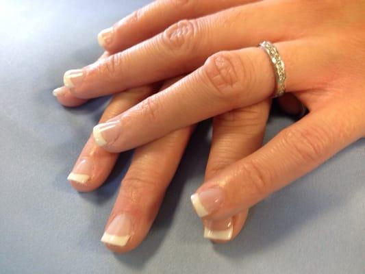 Pink and white French LCN Gel Nails (Premium resin-based European Gel Nails) by Britney