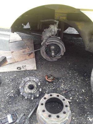 Brake service on site drums shoes pads rotors