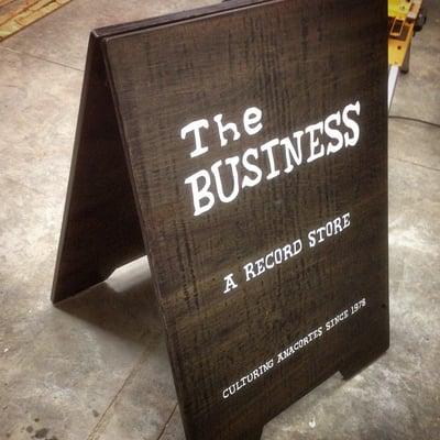 The Business' new sign, created by Industrious Industries.