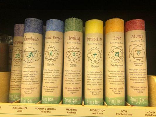 Here are our large chakra candles