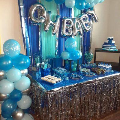 Slimmer Blue Mini Baby Shower Setup