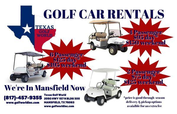 Golf Cart Rentals ad and flyer