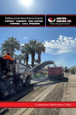 Asphalt, concrete, seal coating, striping and ADA upgrades by United Paving Co. for parking lot construction and repairs.