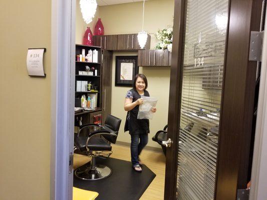 Eunice in her salon