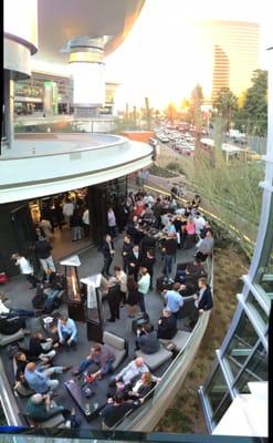 View of the Davidoff Bar from the bridge above Las Vegas Blvd.    At Fashion Show across from Wynn!